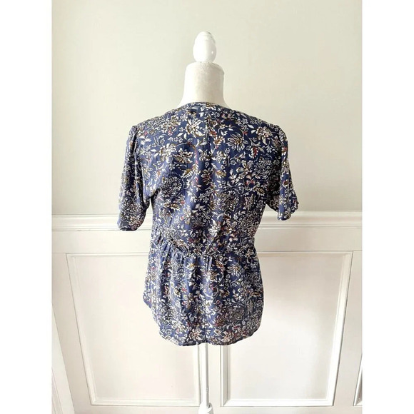 Isabel Maternity Ingrid & Isabel Blue Floral Print Blouse S - Picture 3 of 4